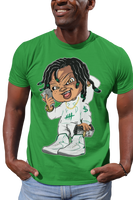 Jordan 2 Lucky Green Killa Cash Doll Shirt To Match Jordan 2 Sneakers
