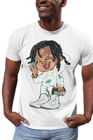 Jordan 2 Lucky Green Killa Cash Doll Shirt To Match Jordan 2 Sneakers