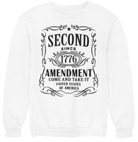 Patriotic Men,s Long Sleeve Sweatshirt Second Amendment 1776 JD Come And Take It