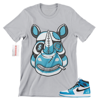 R268 Air Jordan 1 OG University Blue Sneaker Match T Shirt