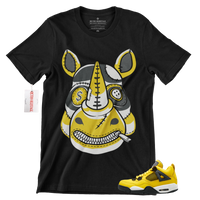 R301 Air Jordan 4 Lightening Yellow/Black Sneaker Match T-Shirt