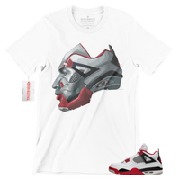R311 Jordan Retro 4 Fire Red Jordan Sneaker Head T Shirt