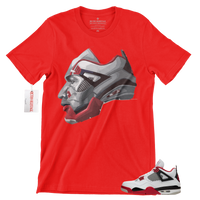 R311 Jordan Retro 4 Fire Red Jordan Sneaker Head T Shirt