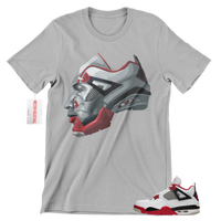 R311 Jordan Retro 4 Fire Red Jordan Sneaker Head T Shirt