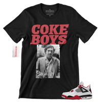 R314 Jordan 4 Fire Red Coke Boys T Shirt