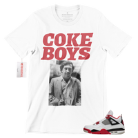 R314 Jordan 4 Fire Red Coke Boys T Shirt