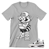 Jordan 4 Military Black Cash Addict Raccoon T-Shirt