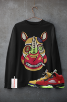 R265 Air Jordan 5 What The Sneaker Match Sweatshirt
