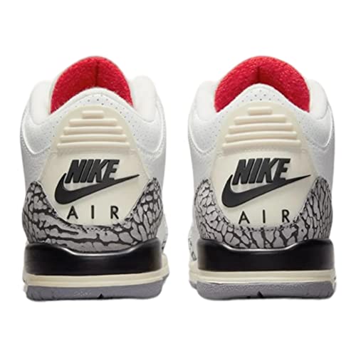 Nike Air Jordan 3 Retro White Cement Reimaged Grade School Summit White/Fire Red-Black DM0967-100 7Y, 7 Big Kid