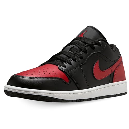 Air Jordan 1 Low Men's Shoes (553558-067, Black/Summit White/Varsity Red) Size 13