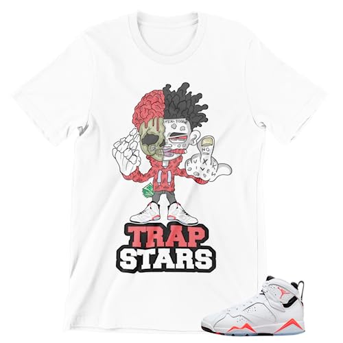 Shirt to Match JOR.DAN 7 White Infrared Men's Graphic T Shirt, Trendy Men's Tees
