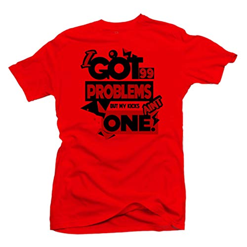 SNELOS Shirt to Match Jordan (Jordan 12 Bulls 99 Problems Shirt (Red), XL)