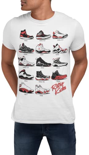 J's Retro Sneakers Image T Shirt to Match Js, Artwork Takes cues from Jordans Inspired colorways 1 2 3 4 5 6 11 12 13 White