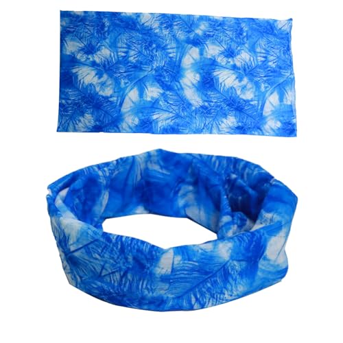 FechDitchly Retro 60s 70s Hippie Boys Costume Set 4Pcs Disco Party Outfit with Tie-Dye Shirt, Peace Necklace for Kids Ages 4-12 Years (Blue, S)
