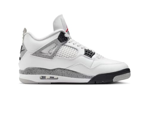 Nike Mens Air Jordan 4 Retro Running, SUMMIT WHITE/FIRE RED-CEMENT GREY-BLACK, 8 UK (9 US)