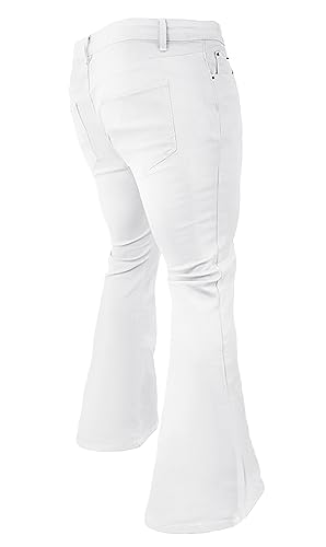 70s Disco Pants for Men,Mens Bell Bottom Jeans Pants,60s 70s Bell Bottoms Vintage Denim Pants Jeans for Men White