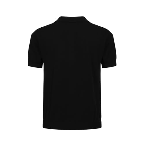OXKNIT Men’s Knitted Vintage Polo, Gradient Stripe Short Sleeve Retro Polo Shirt for Men 60s&70s