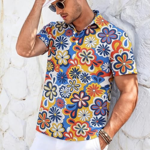 Mens Retro Vintage Short Sleeve Funny Outfits 70s Casual 1970s T-Shirts