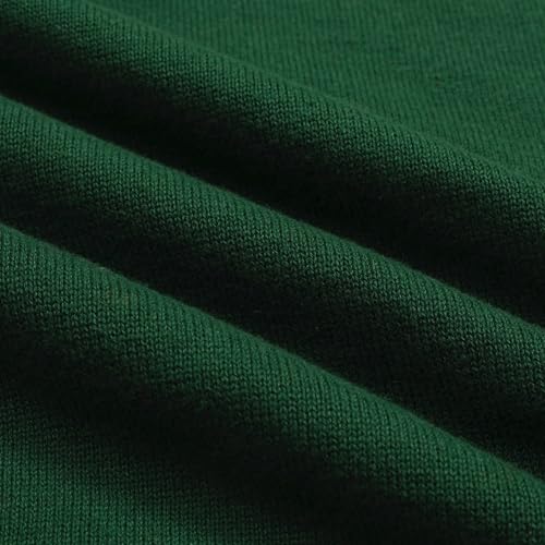 OXKNIT Knit Polo Shirt for Men, Retro Tiger Pattern Green Shirt Quarter Button Down Short Sleeve Men's Clothing
