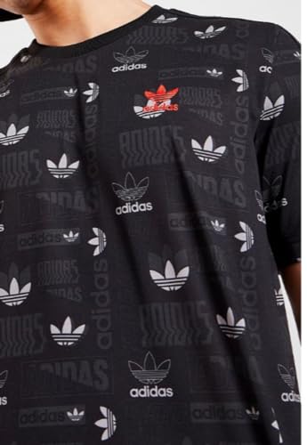 adidas Originals Men's AOP All-Over Logos T-Shirt, Black, Medium