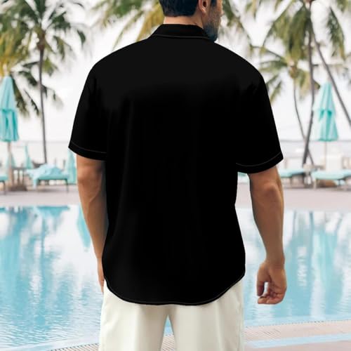 Lzzidou Men’s Retro Bowling Shirt – Short Sleeve Button Down 1950s Rockabilly Style Vintage Vertical Stripe Camp Collar Hawaiian Summer Beach Party Holiday Club Top