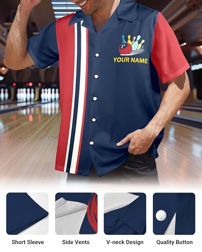 Custom Bowling Shirt for Men Women Personalized Name Bowling Jersey Casual Hawaiian Shirts Customized Retro Polo, S27