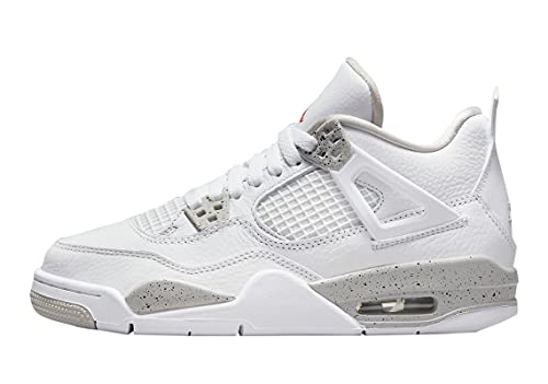 Jordan Air 4 Retro (Big Kid) White/Fire Red/Tech Grey/Black 7 Big Kid M