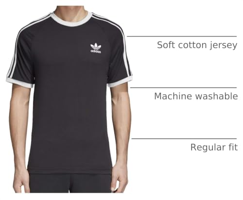 adidas Originals mens 3-Stripes Tee Black/Black Large