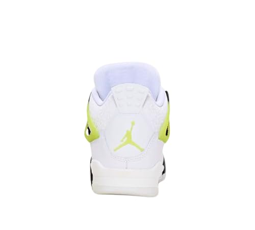 Nike Air Jordan 4 Retro (GS) Big Kid Shoes, White/LT-Lemon Twist (HJ5990-100), Size 4Y US
