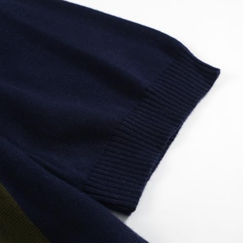 OXKNIT Men’s Knitted Vintage Polo, Gradient Stripe Short Sleeve Retro Polo Shirt for Men 60s&70s
