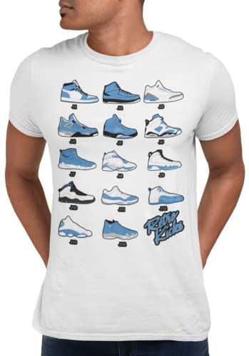Jordan Retro Sneakers University Blue Image T Shirt to Match Jordans, Tee to Match Jordan 1 2 3 4 5 6 11 12 13