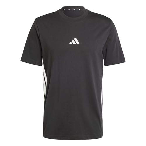 Adidas Men's Essentials 3-Stripes Sportswear T-Shirt, Black/White, Large