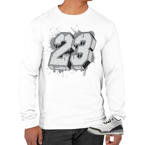 Jordan 3 Retro Cement Grey Men's Long Sleeve T-Shirt to Match Sneakers