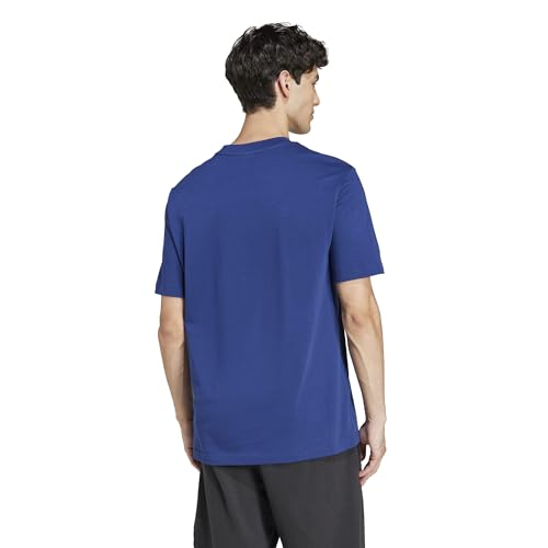 Adidas Men's Essentials Small Logo Sportswear T-Shirt, Dark Blue/White, Medium