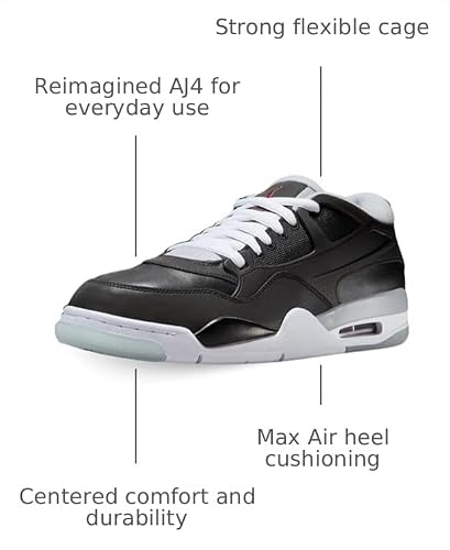 Air Jordan 4 RM Men's Shoes (HV5184-010, Black/Wolf Grey/White/Fire Red) Size 10