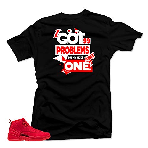 SNELOS Shirt to Match Jordan (Jordan 12 Bulls 99 Problems Shirt (Black), XL)