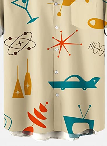 QIVICIMA Men's 50s Rockabilly Retro Bowling Shirt, A6-Retro, L