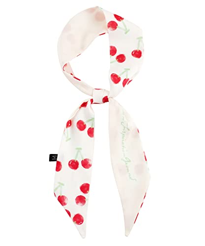 GERINLY Sweet Cherry Narrow Neckerchief Silk Feel Decorative Purse Scarf Chic Ribbon Hair Scarf Accessories 1950s