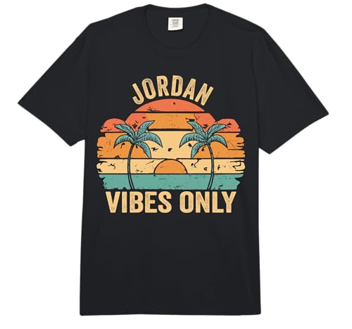 Jordan Vibes Only Cute Retro Girls Jordan Name Comfort Colors Adult Heavyweight T-Shirt