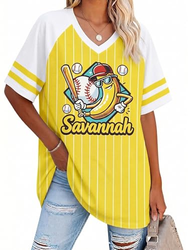 FAYALEQ Women's Vintage Baseball Graphic T-Shirt Retro Baseball Print Tee