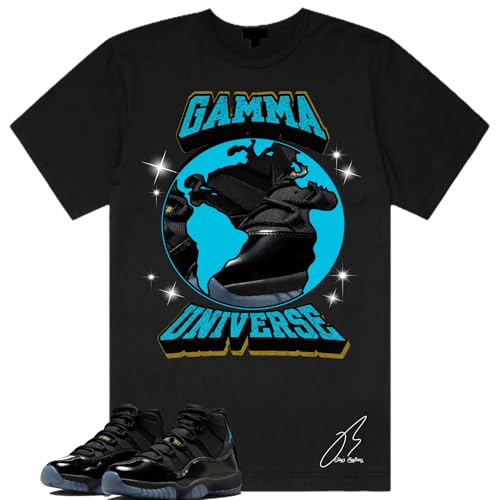 Shirt to Match 11 Gamma/Black, Universe Shoe Coordinating Graphic Tee, Best Gift, Mens Clothing, Unisex Tops (US, Alpha, Medium, Regular, Regular, Black)