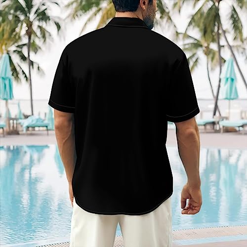 Ecosunny Music Shirts for Men Bowling Print Short Sleeve Casual Button Down Shirt with Chest Pocket
