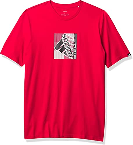 adidas mens Retro Media Case Tee Scarlet X-Large