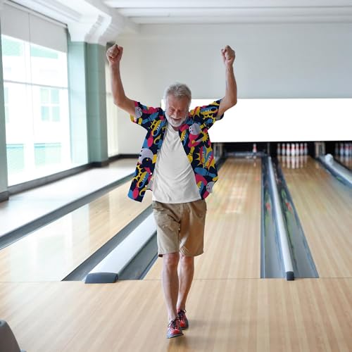 KYKU Men's Bowling Shirt Summer Beach Shirt Casual Button Down Short Sleeve