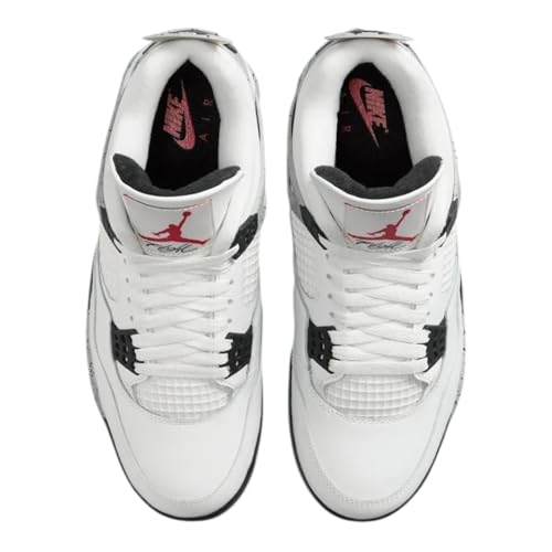 Nike Mens Air Jordan 4 Retro Basketball Shoe, SUMMIT WHITE/FIRE RED-CEMENT GREY-BLACK, 7.5 UK (8.5 US)