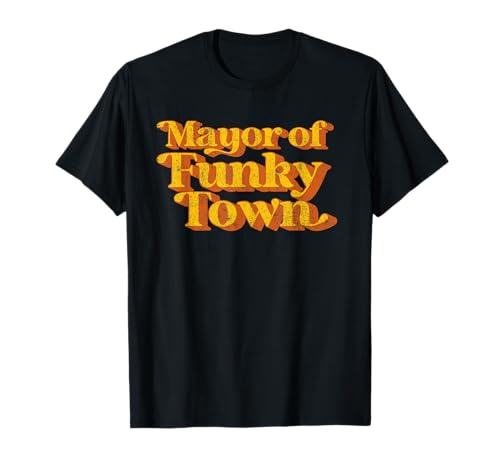 Retro Mayor of Funky Town Funny Vintage 70's Disco Party T-Shirt
