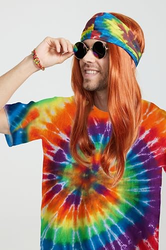 Gionforsy Hippie Costume Outfit for Men Women 60s 70s Costume Accessories