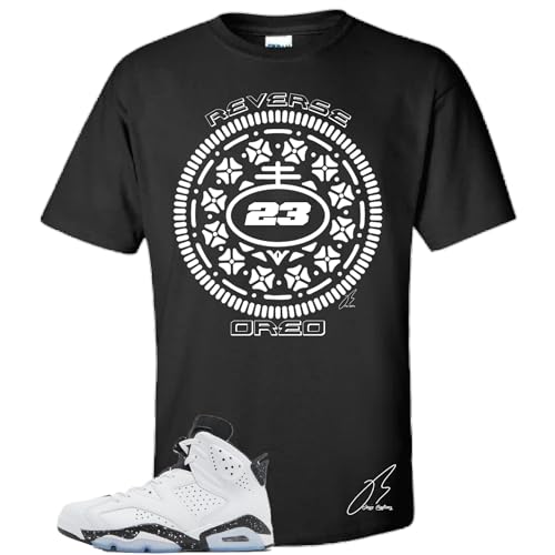Shirt to Match Jordan Retro 6 Reverse Oreo/Black White, Unisex Sneaker Graphic Tee,Best Gift,Birthday (XXXL, Black)