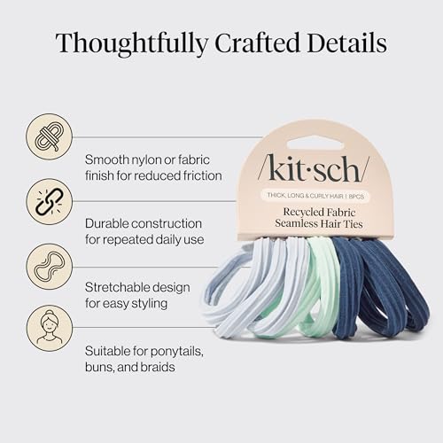 Kitsch Seamless Hair Ties No Damage - Garden Bouquet, 8pcs