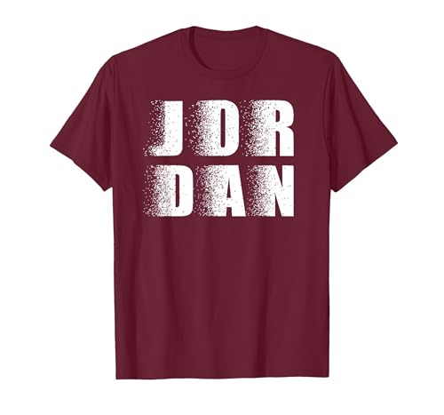 Name Jordan Distressed Typography - Retro Jordan Name Design T-Shirt, Men, Burgundy, 3X-Large